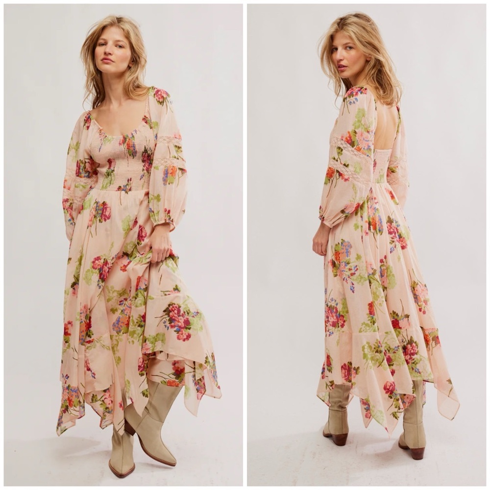 𝓯𝓹 Free People ~ 🧡 Morning Glory Maxi Dress in Tea Combo